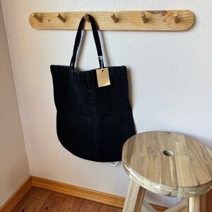 Black Denim Tote Bag Hand Sewn By Me